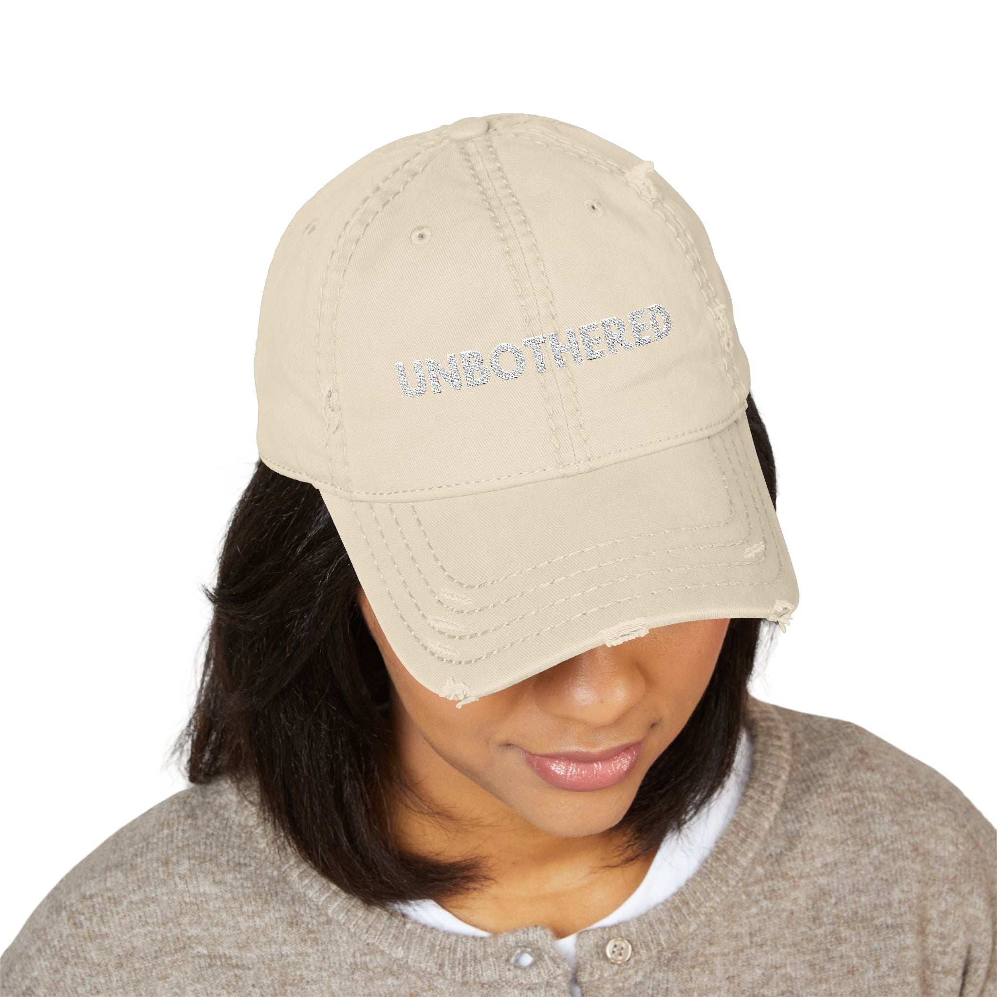 Unbothered Distressed Hat | Casual Dad Cap