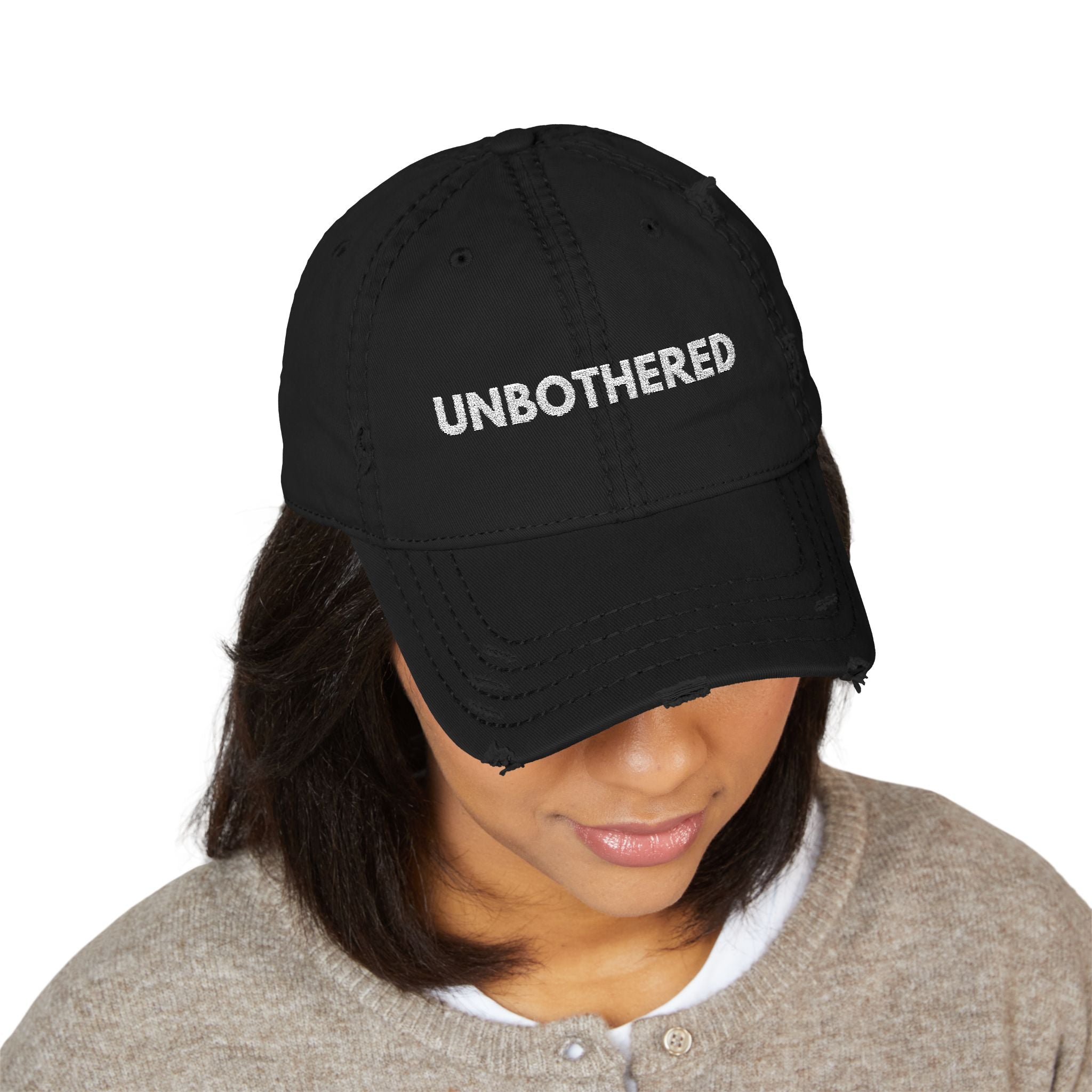Unbothered Distressed Hat | Casual Dad Cap