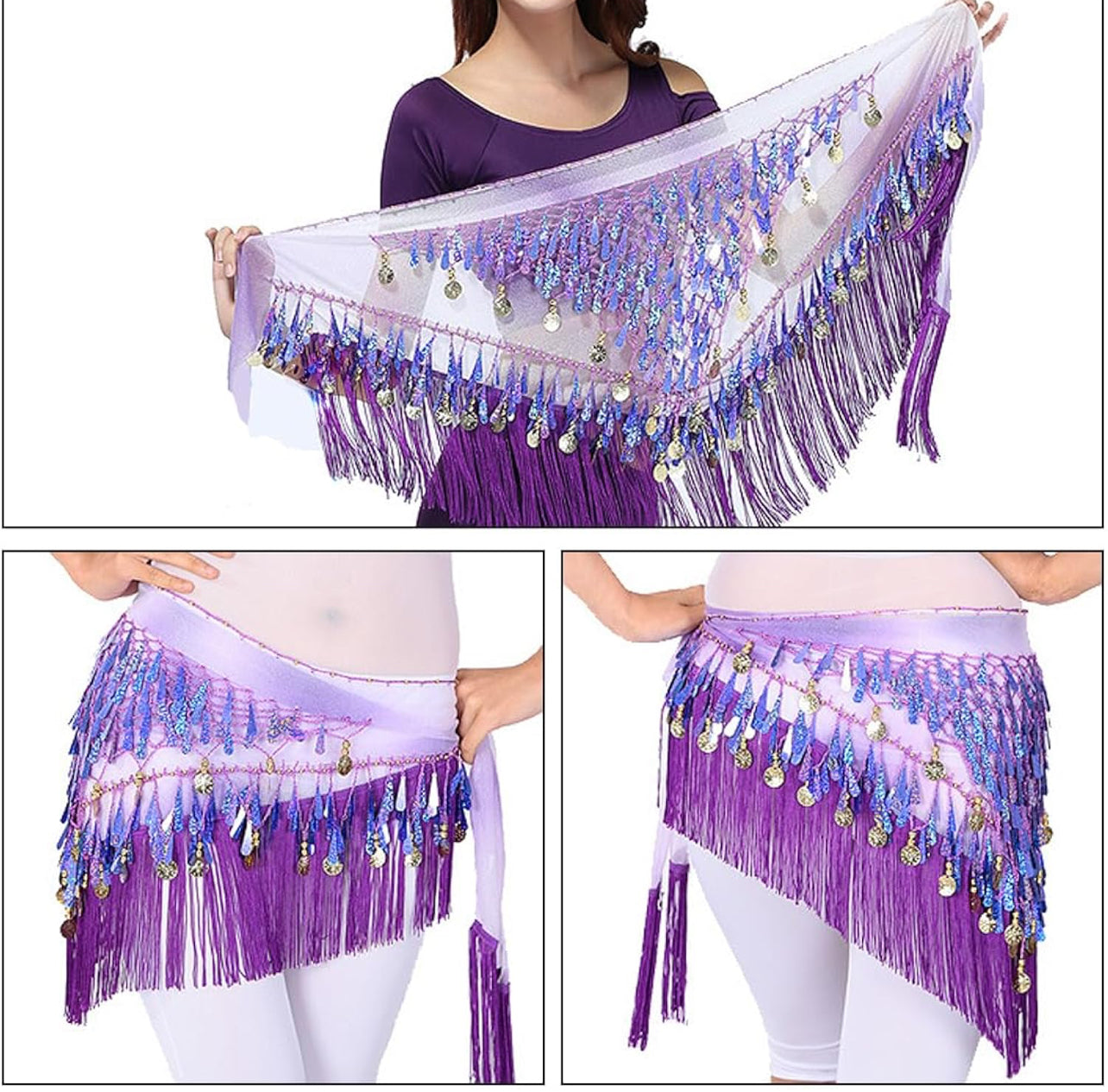 1pc Purple Sensual Hip Scarf