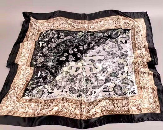 1pc Silky Satin Paisley Boho Fashion Headscarf