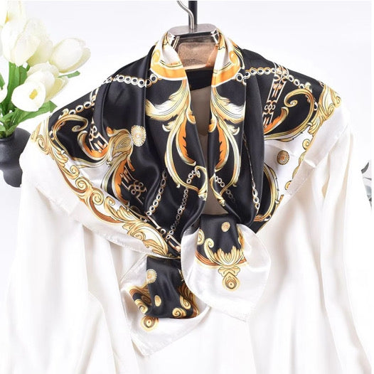 1pc Silky Satin Chain Boho Fashion Headscarf