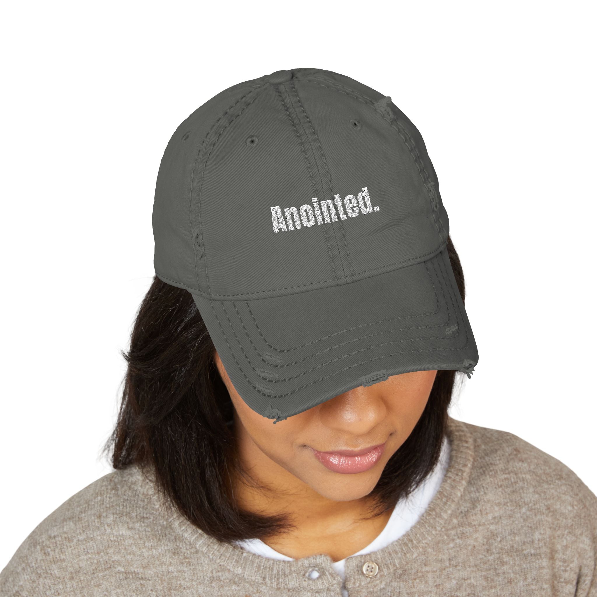 Anointed Distressed Dad Hat | Faith Baseball Cap