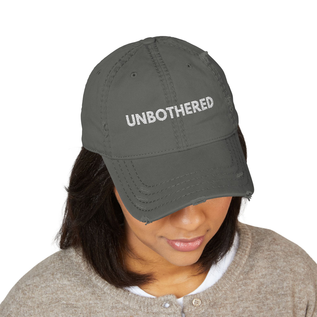 Unbothered Distressed Hat | Casual Dad Cap