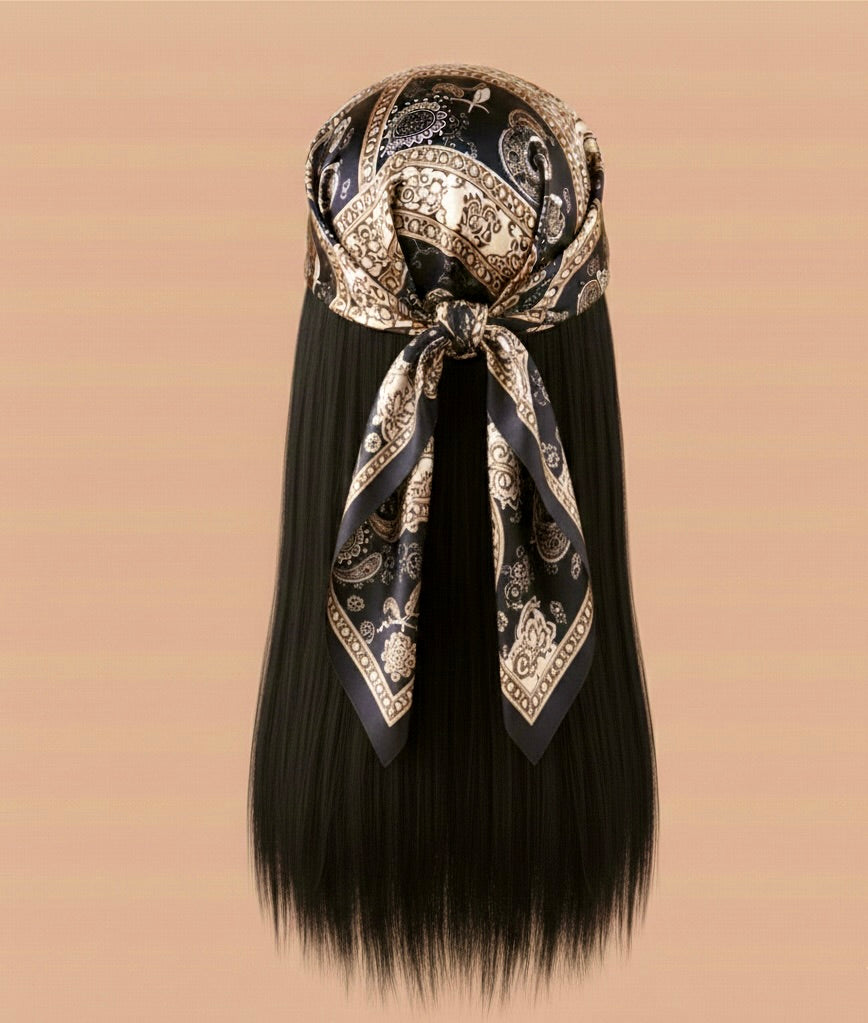 1pc Silky Satin Paisley Boho Fashion Headscarf