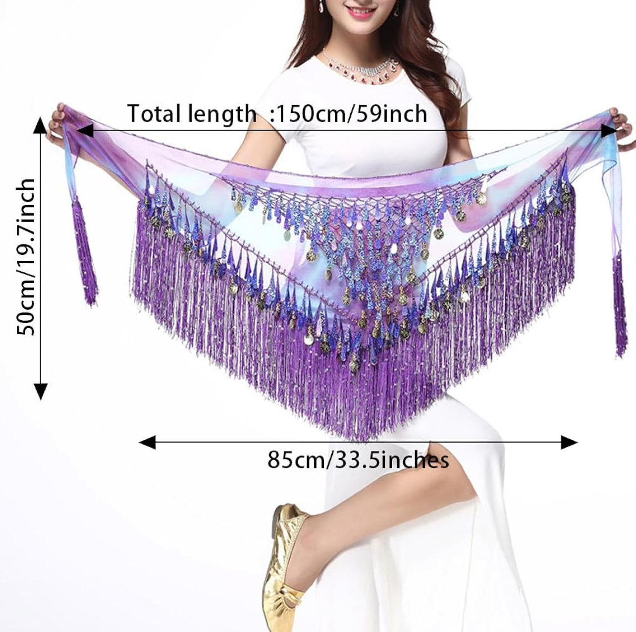 1pc Purple Sensual Hip Scarf