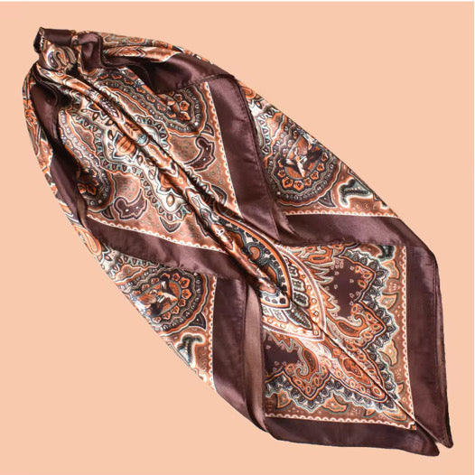1pc Paisley Aura Protector: Silky Satin Boho Headscarf