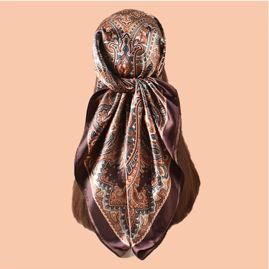 1pc Paisley Aura Protector: Silky Satin Boho Headscarf