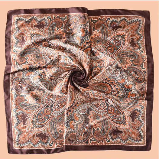 1pc Paisley Aura Protector: Silky Satin Boho Headscarf